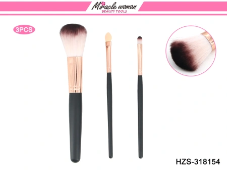 Black handle, rose gold decorated three-piece set, makeup brush, white cleaning tool, fill light, cosmetics set combination set Black handle, rose gold decorated three-piece set, makeup brush, white cleaning tool, fill light, cosmetics set combination set